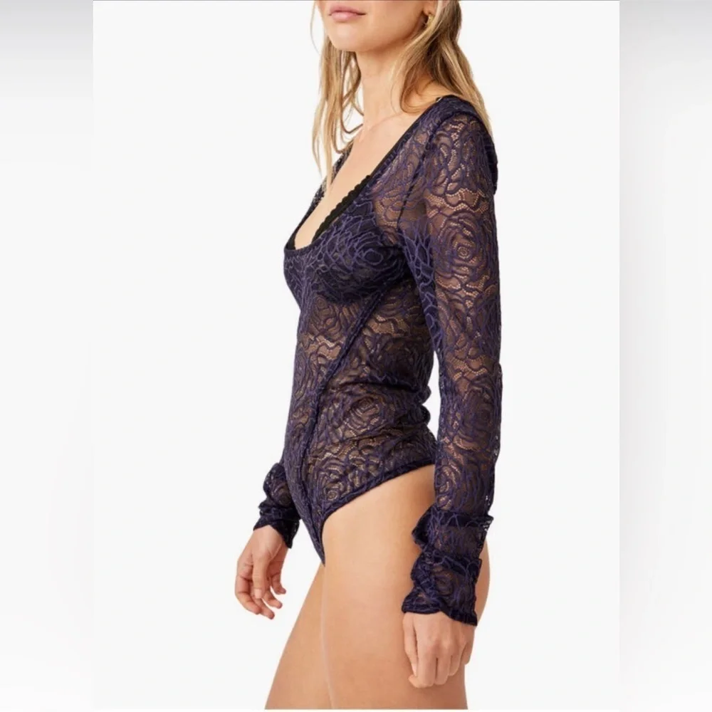 NWT - Free People x Intimately In My Head Navy Bodysuit - Size S